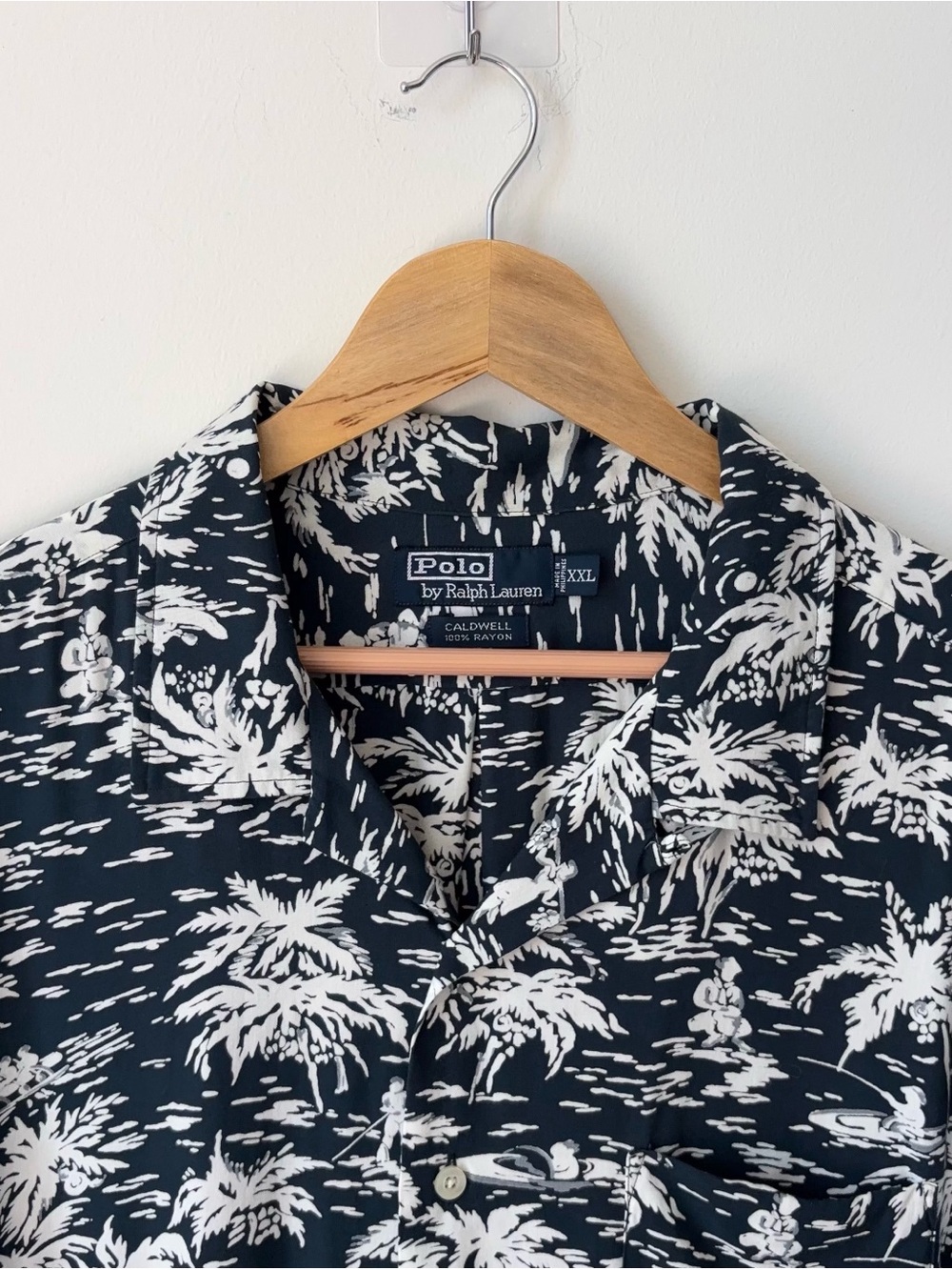 Vintage Polo Ralph Lauren 100% Rayon Hawaiian Shirt Sz XXL Aloha Loop Collar